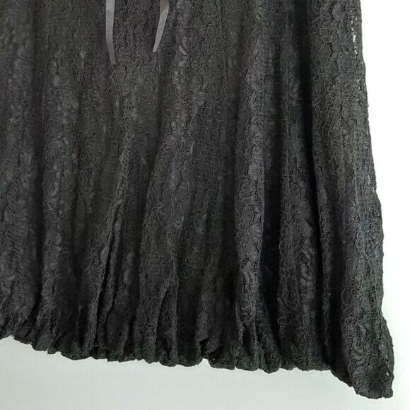 MXM / Floral Lace Balloon Hem Knee Length Skirt Black Sz 16 - Picture 5 of 12